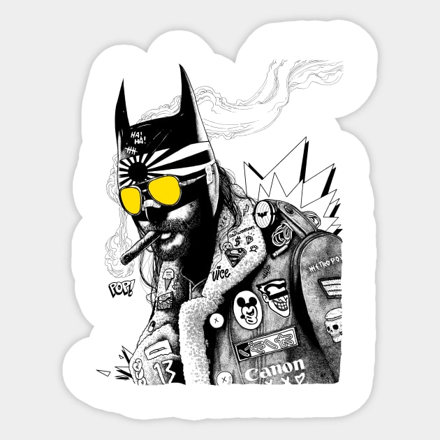 Bat Guy Sticker by Peter Ricq